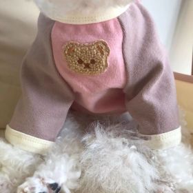 Poodle Dog Clothes Korean Pet Pullover Sweater (Option: Pink Purple Bear-XL)