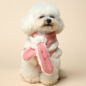 Winter Warm Vest Cat Scarf Pet Clothes (Option: Pink Vest Scarf-M)