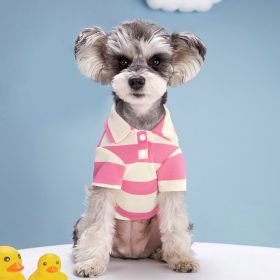 Dog Striped Two Legs Pet Clothes (Option: Pink-XL)
