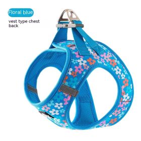 Fashion Small Dog Teddy Vest (Option: Blue Flower Sea-L)